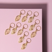 Пирсинг для волос «Листочки», 3,9 × 1,4 см, 10 шт, цвет золотистый Пирсинг для волос «Листочки», 3,9 × 1,4 см, 10 шт, цвет золотистый