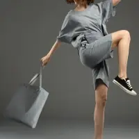 Шопер B4, серый с серыми ручками