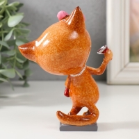 Сувенир полистоун лак "Кошечка с бокалом" 8,3х6,2х13,8 см