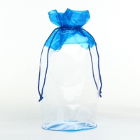 Косметичка на шнуре, цвет прозрачный/голубой