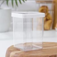 Контейнер для сыпучих продуктов &laquo;Степ&raquo;, 1 л, 10&times;10&times;14 см, цвет белый