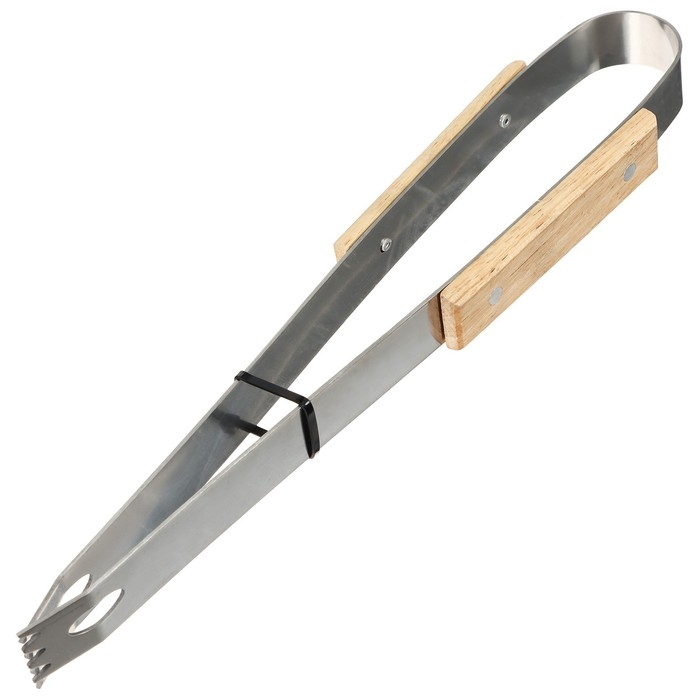 Набор для барбекю Maclay: вилка, щипцы, лопатка, нож, 33 см Набор для барбекю Maclay: вилка, щипцы, лопатка, нож, 33 см