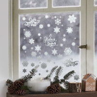 Наклейки новогодние виниловые с фольгированием &laquo;Новый год&raquo;, 30 х 50 см, Новый год