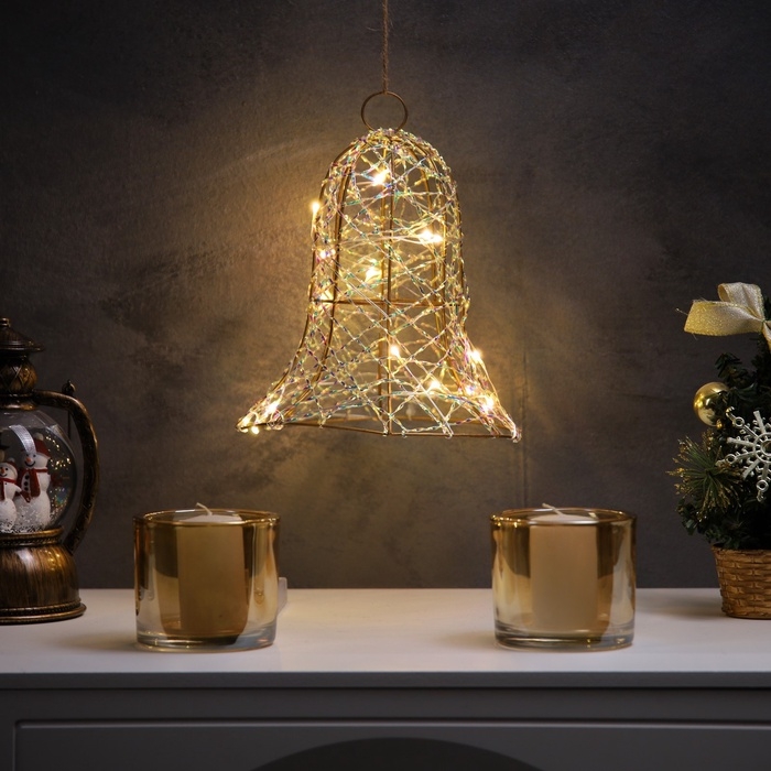 Светодиодная фигура «Колокол» 20х15х15 см, 20 LED, батарейки AAx2 (не в комплекте), свечение теплое белое Светодиодная фигура «Колокол» 20х15х15 см, 20 LED, батарейки AAx2 (не в комплекте), свечение теплое белое