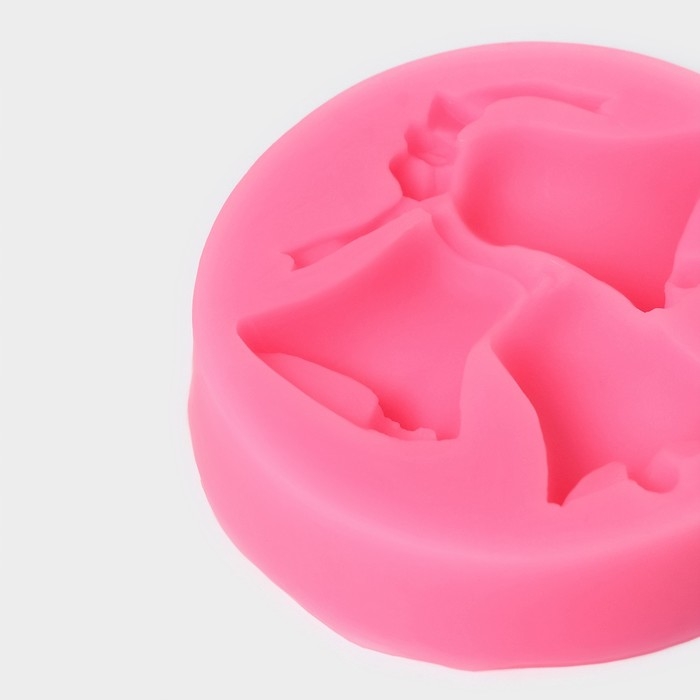 Молд новогодний &laquo;Колокольчики крупные&raquo;, силикон, 7&times;7 см, цвет розовый