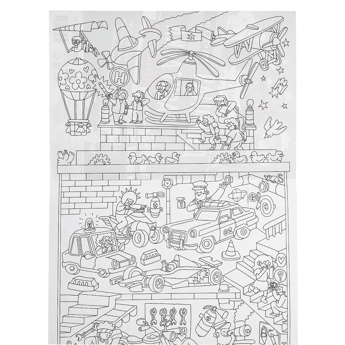 Самая длинная раскраска &laquo;Транспорт&raquo;, размер &mdash; 29,7 &times; 101 см