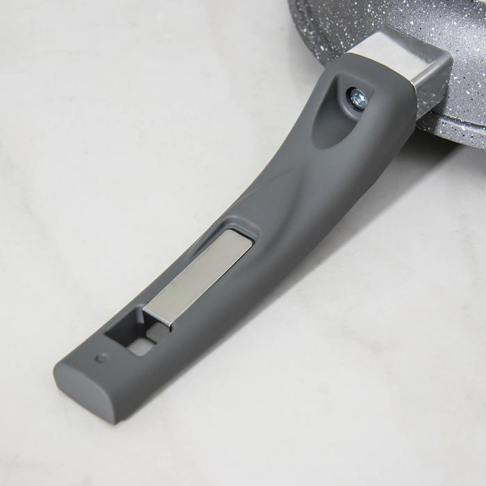 Сковорода &laquo;Гранит&raquo;, d=22 см, пластиковая ручка, антипригарное покрытие, цвет серый