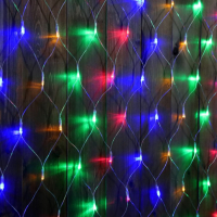 Гирлянда «Сеть» 2 × 1.5 м, IP44, УМС, прозрачная нить, 192 LED, свечение мульти, 220 В Гирлянда «Сеть» 2 × 1.5 м, IP44, УМС, прозрачная нить, 192 LED, свечение мульти, 220 В