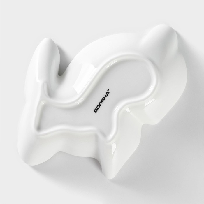 Блюдо керамическое глубокое &laquo;Милашки. Зайка&raquo;, 300 мл, 17,5&times;12,6&times;4 см, цвет белый