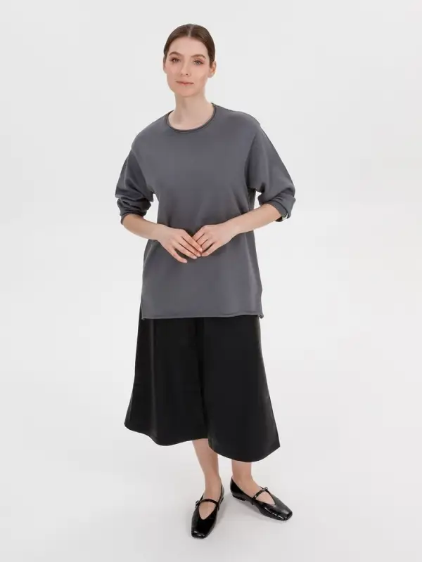 Лонгслив унисекс Siluetti Fuori, серый, размер L/XL Лонгслив унисекс Siluetti Fuori, серый, размер L/XL