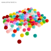 Набор текстильных деталей для декора &laquo;Бомбошки&raquo; 100 шт. набор, размер 1 шт. 0,6 см, цвет МИКС