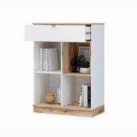 Комод с 1 ящиком 2 двери Юкки, 800х450х1118, Белый/Дуб делано