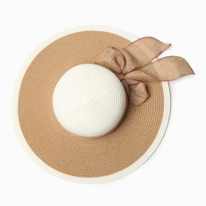 Шляпа женская MINAKU, цв. светло-коричневый, р-р 58 Шляпа женская MINAKU, цв. светло-коричневый, р-р 58