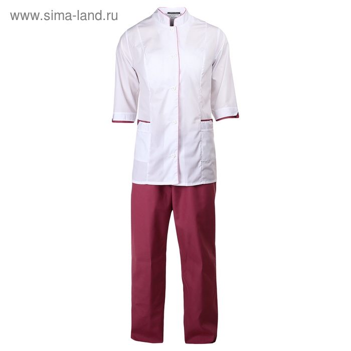 Костюм шеф-повара женский, р. 56-58, цвет белый/слива Костюм шеф-повара женский, р. 56-58, цвет белый/слива