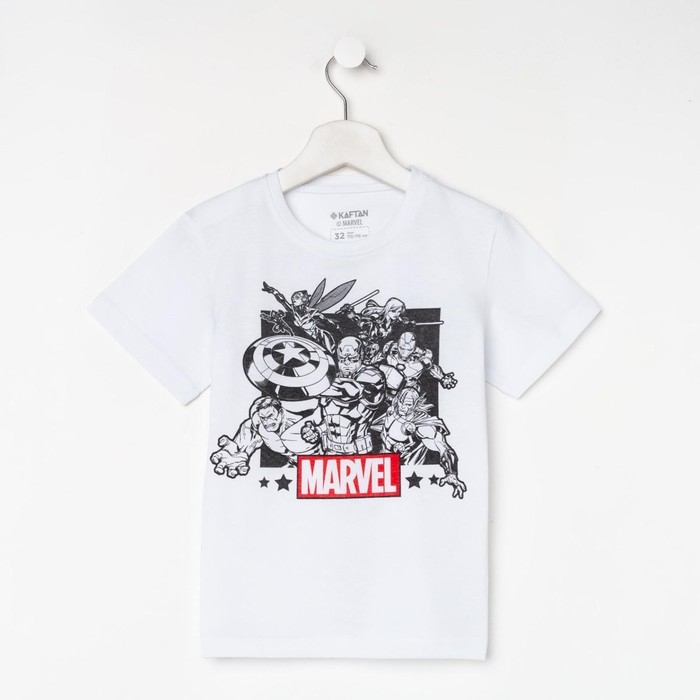Футболка детская Мстители, рост 110-116, белый