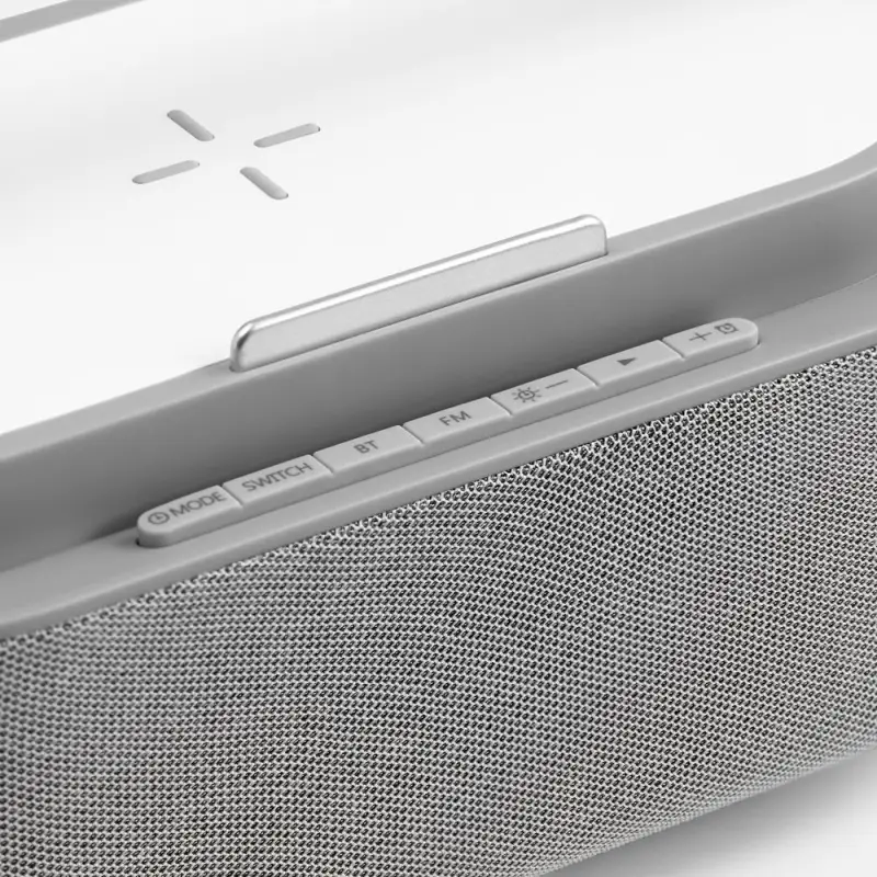 Колонка с часами и беспроводной зарядкой Veske ver.2, серая