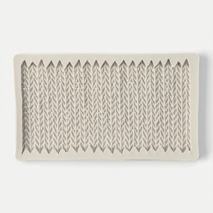 Молд Доляна &laquo;Вязание&raquo;, силикон, 19,7&times;11,5&times;1,3 см, цвет серый