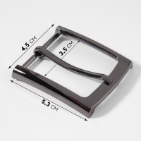 Пряжка для ремня, 5,3 &times; 4,5 см, 35 мм, цвет чёрный никель