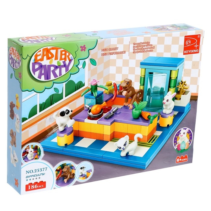 Конструктор &laquo;Весна. Кухня и зверята&raquo;, 186 деталей