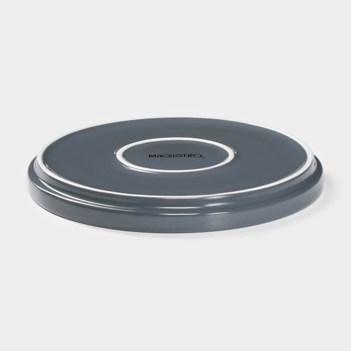 Набор фарфоровой посуды Magistro Night, 16 предметов: тарелка d=25,5 см, d=19 см, миска 850 мл, d=15 см, кружка 320 мл, цвет серый