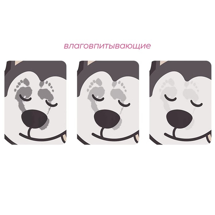 Коврик для дома Доляна &laquo;Хаски&raquo;, влаговпитывающий, 59&times;39 см