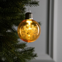 Ёлочный шар «2023», батарейки, 1 LED, свечение тёплое белое Ёлочный шар «2023», батарейки, 1 LED, свечение тёплое белое