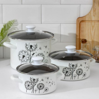 Набор кастрюль &laquo;Адажио-5-1 Люкс&raquo;, 3 предмета: 1,9 л, 2,5 л, 5 л, крышки, индукция