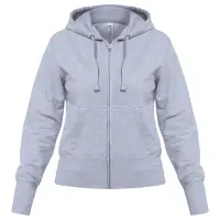 Толстовка женская Hooded Full Zip серый меланж, размер S