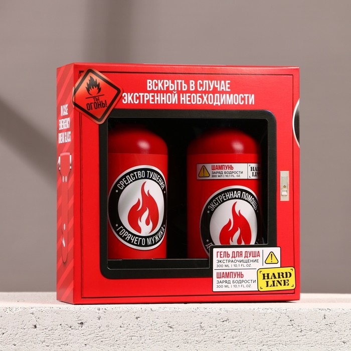 Подарочный набор косметики Подарочный набор косметики "Тушение мужика", шампунь для волос и гель для душа, 2 х 300 мл, HARD LINE