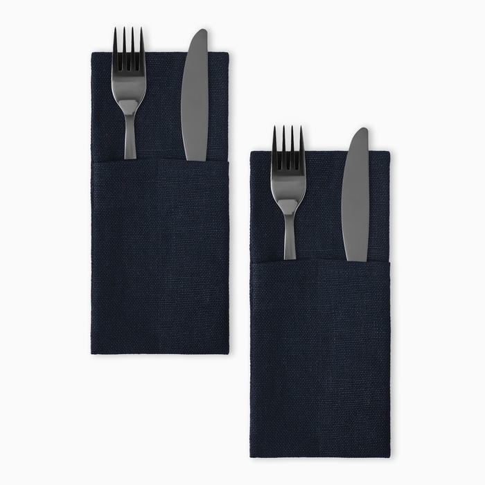 Набор конвертов для приборов Home collection blue -2 шт.,22х10см, 100%лён