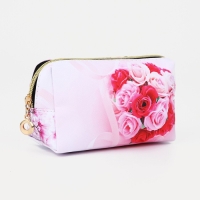 Косметичка на молнии, цвет белый/розовый Косметичка на молнии, цвет белый/розовый