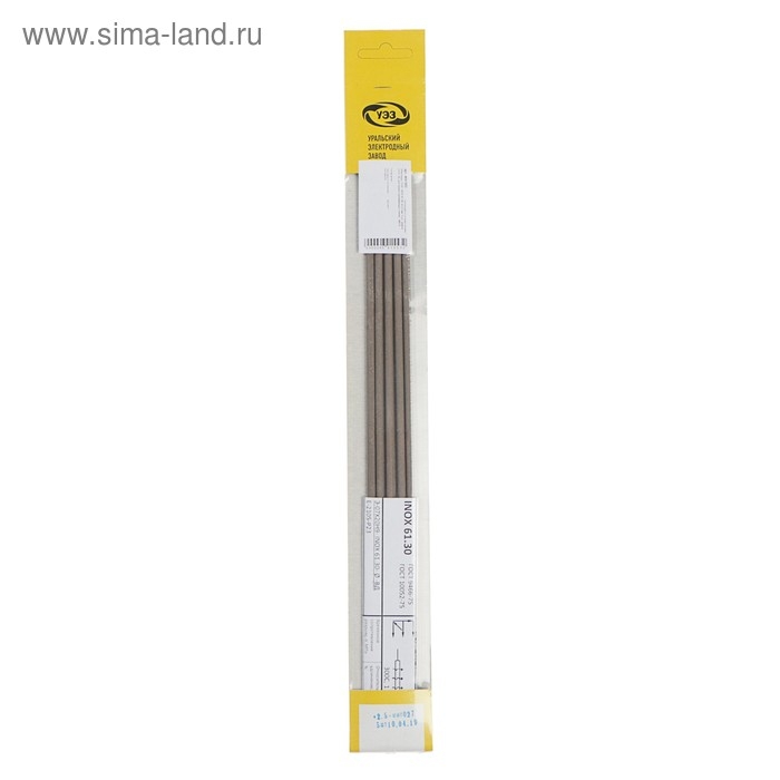 Электроды Электроды "УЭЗ", INOX 61.30, d=2.5 мм, 5 шт., аналог ОК 61.30, для сварки нержавеющих сталей