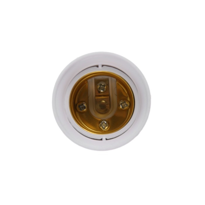 Переходник Ecola, вилка-патрон, Е27, 40 х 55 мм, белый Переходник Ecola, вилка-патрон, Е27, 40 х 55 мм, белый