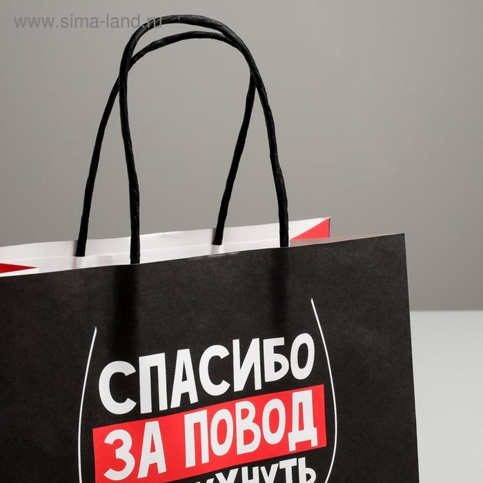 Пакет подарочный, упаковка, &laquo;Повод прибухнуть&raquo;, 22 х 22 х 11 см