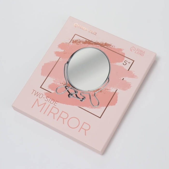 Зеркало настольное - подвесное, двустороннее, с увеличением, d зеркальной поверхности 11,5 см, цвет серебристый Зеркало настольное - подвесное, двустороннее, с увеличением, d зеркальной поверхности 11,5 см, цвет серебристый
