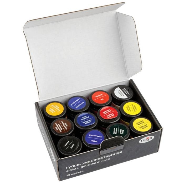Гуашь художественная набор 12 цветов х 40 мл, Гамма Гуашь художественная набор 12 цветов х 40 мл, Гамма "Старый мастер", 301220202