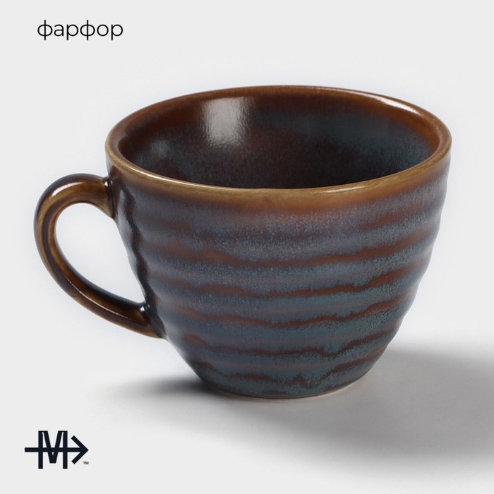 Чашка фарфоровая Magistro Garland, 200 мл, цвет синий Чашка фарфоровая Magistro Garland, 200 мл, цвет синий