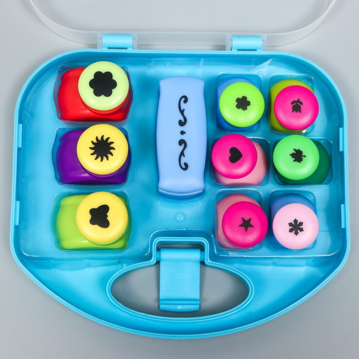 Набор фигурных дыроколов в сундучке для обработки края, 10 шт МИКС Набор фигурных дыроколов в сундучке для обработки края, 10 шт МИКС