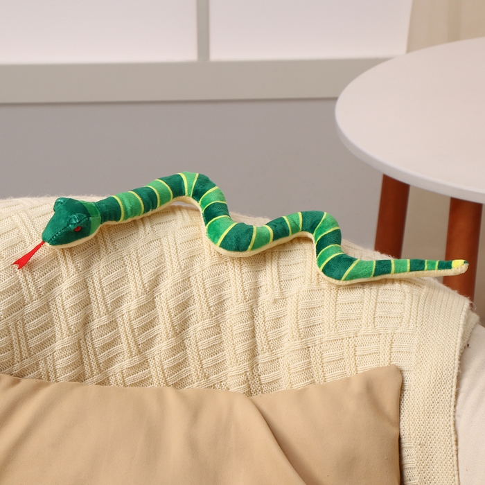 Мягкая игрушка «Змея», в полоску, 39 см, цвет зелёный Мягкая игрушка «Змея», в полоску, 39 см, цвет зелёный