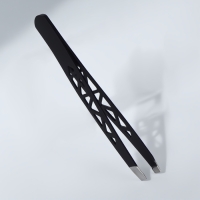 Пинцет &laquo;Геометрия&raquo;, скошенный, 9,5 см, цвет чёрный