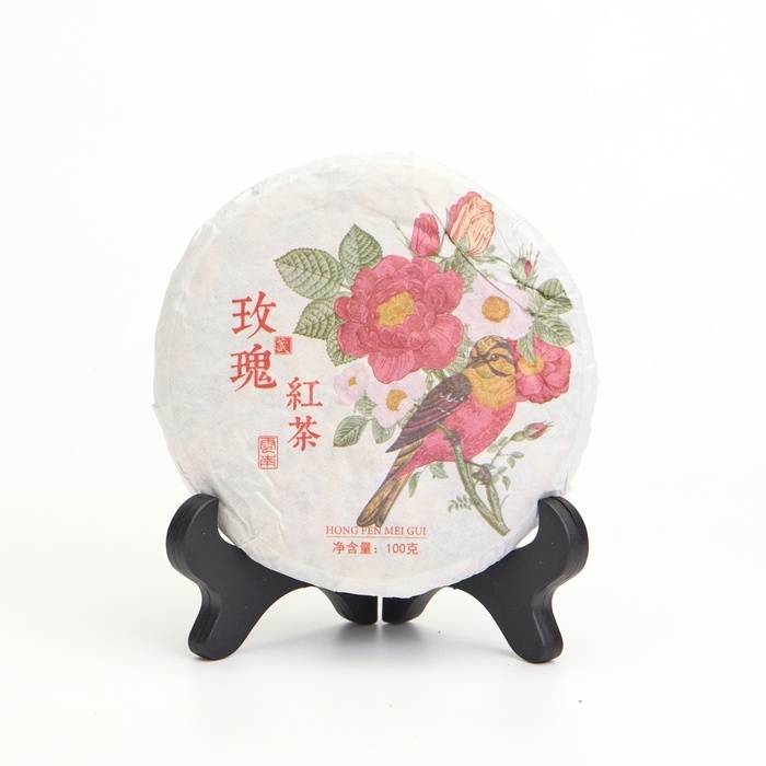 Китайский выдержанный красный чай Китайский выдержанный красный чай "Дяньхун с розой", 100 г, 2023 г, Юньнань, блин