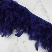 Тесьма с перьями индюка, 13-17 см, 5 &plusmn; 0,5 м, цвет тёмно-синий
