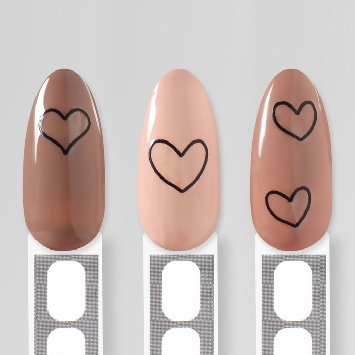Наклейки для ногтей «Сердца», объёмные, цвет чёрный Наклейки для ногтей «Сердца», объёмные, цвет чёрный