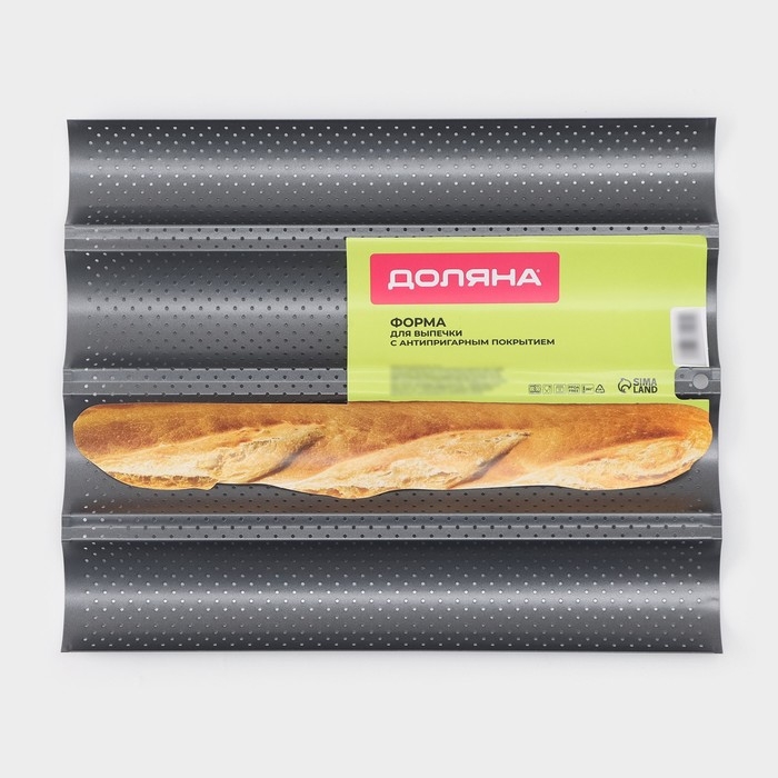 Форма для выпечки перфорированная Доляна &laquo;Багет&raquo;, 38&times;31&times;2,5 см, антипригарное покрытие