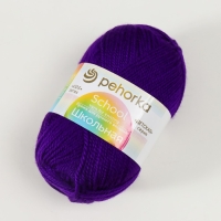 Пряжа "Школьная" 100% акрил 150м/50гр (1406-Яркий фиолетовый)