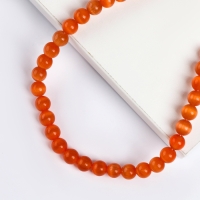 Бусины из натурального камня «Кошачий глаз» набор 50 шт.,1 шт. — 8 мм, оранжевый Бусины из натурального камня «Кошачий глаз» набор 50 шт.,1 шт. — 8 мм, оранжевый