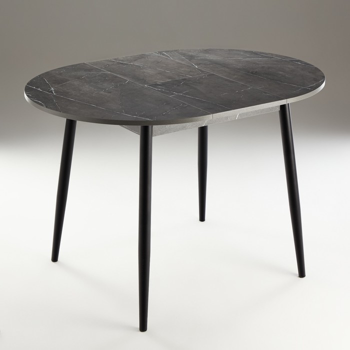 Стол раздвижной круглый Стол раздвижной круглый "Орион мини", 800/1110х800х750, ноги металл черные/Каспий тёмный