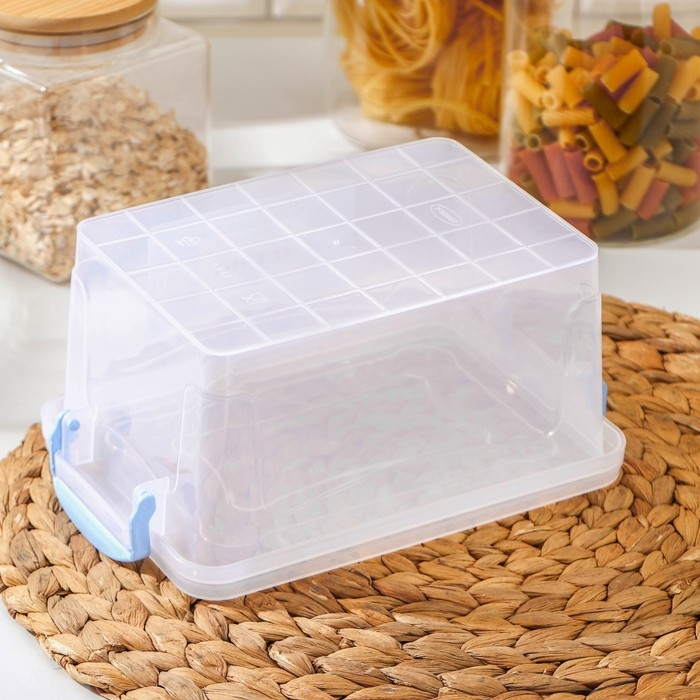Контейнер пищевой RICCO, 1,5 л, 21&times;14&times;10 см, прямоугольный, прозрачный
