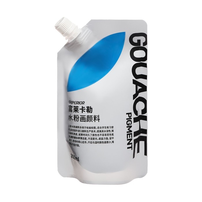 Гуашь художественная 300 мл, в дой-паке с крышкой, синий Гуашь художественная 300 мл, в дой-паке с крышкой, синий