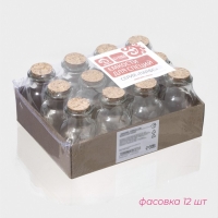 Банка стеклянная для хранения сыпучих продуктов Доляна &laquo;Парфе&raquo;, 70 мл, 4,5&times;8 см, с пробковой крышкой